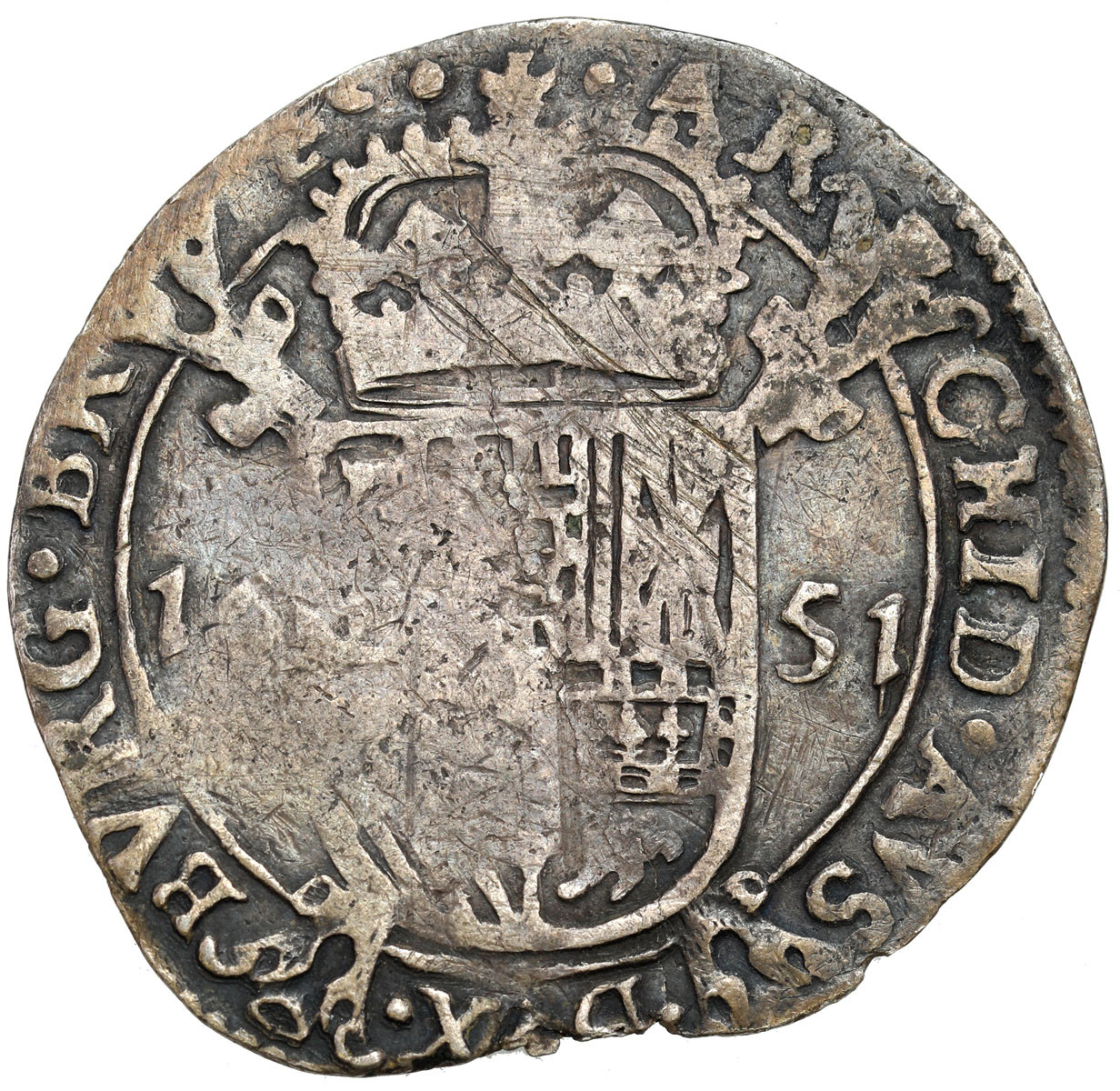 Niderlandy hiszpańskie. Filip IV (1621–1665). Escalin 1651 - RZADKI